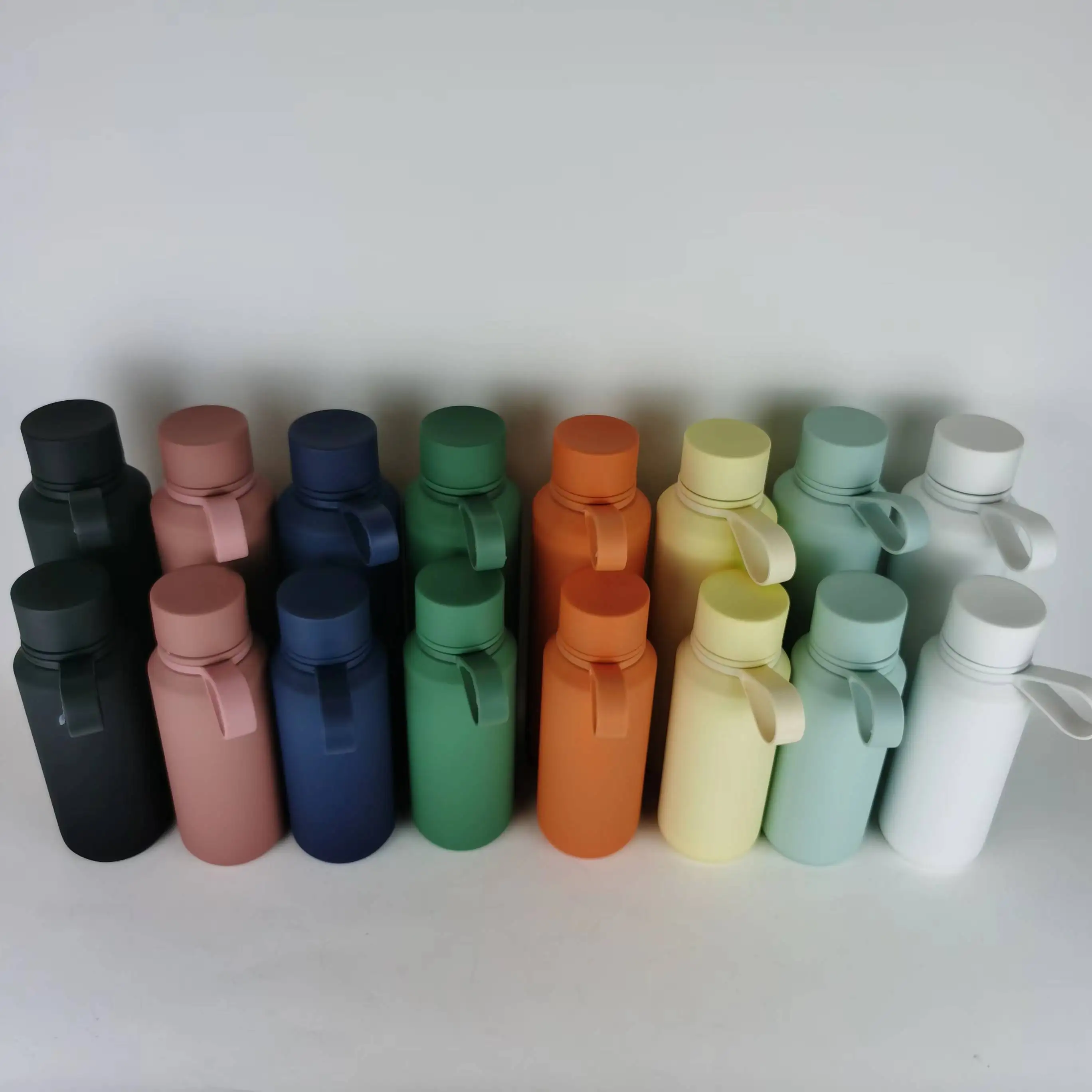 New 12oz 20oz Small Mouth Thermos Stainless Steel Bottle Rubber Paint Sports Kettle Double Wall Water Bottle with Rubber Ring