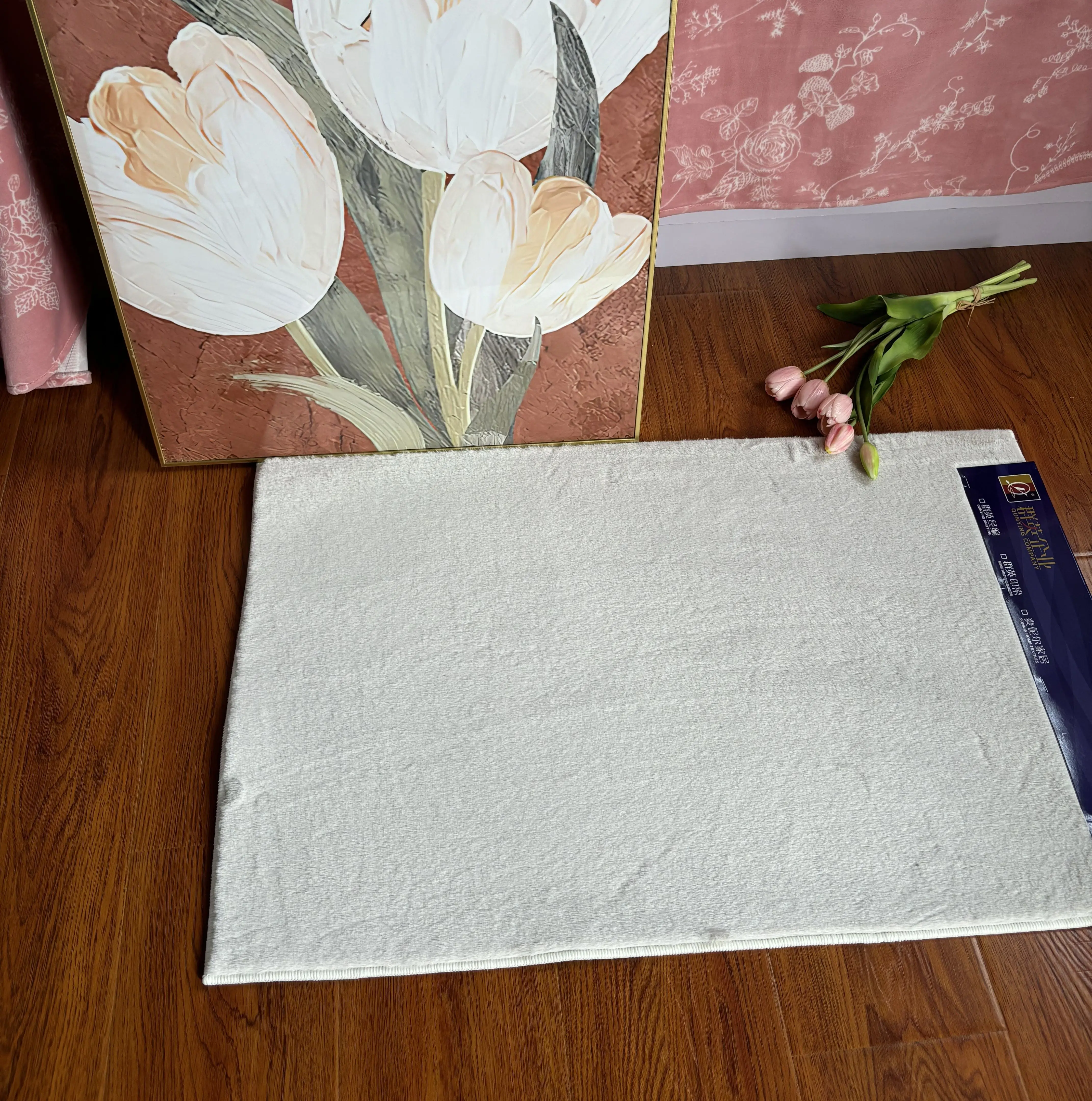 Nordic High-End Cream Style Leopard Print White Wool Carpet For Living Room Bedroom Area Rugs And Carpet