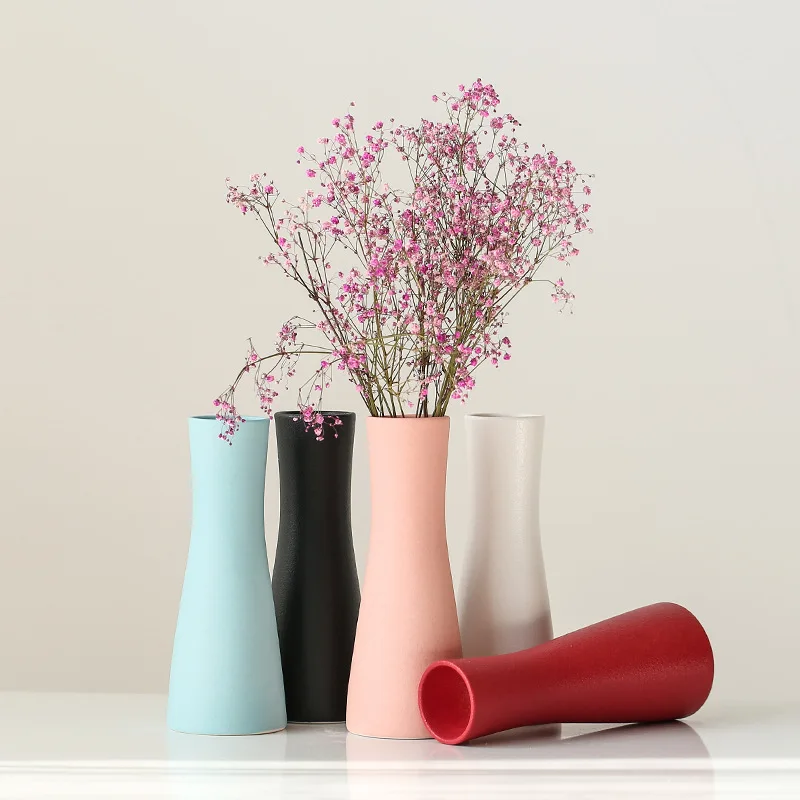 
Ceramic vase simple small fresh colorful living room home decoration flower arrangement Japanese modern ornament 