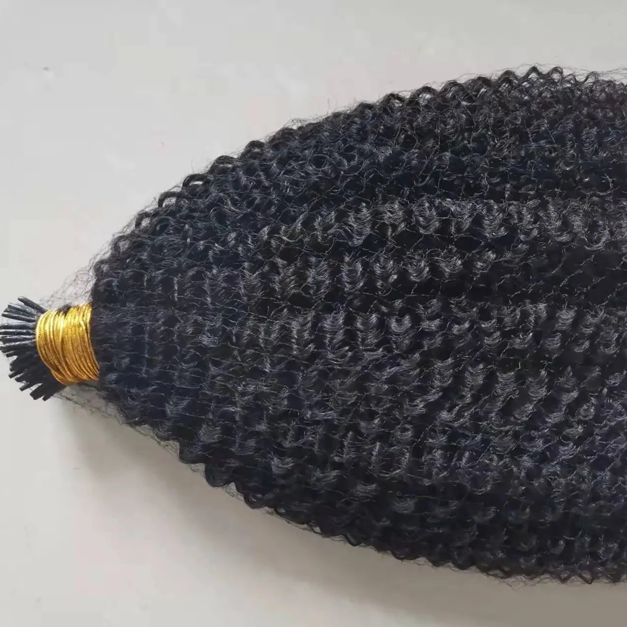 100% remy brazilian indian virgin 12a raw natural black itip human crochet tips 4B 4C 3B 3C kinky curly i tip hair extensions