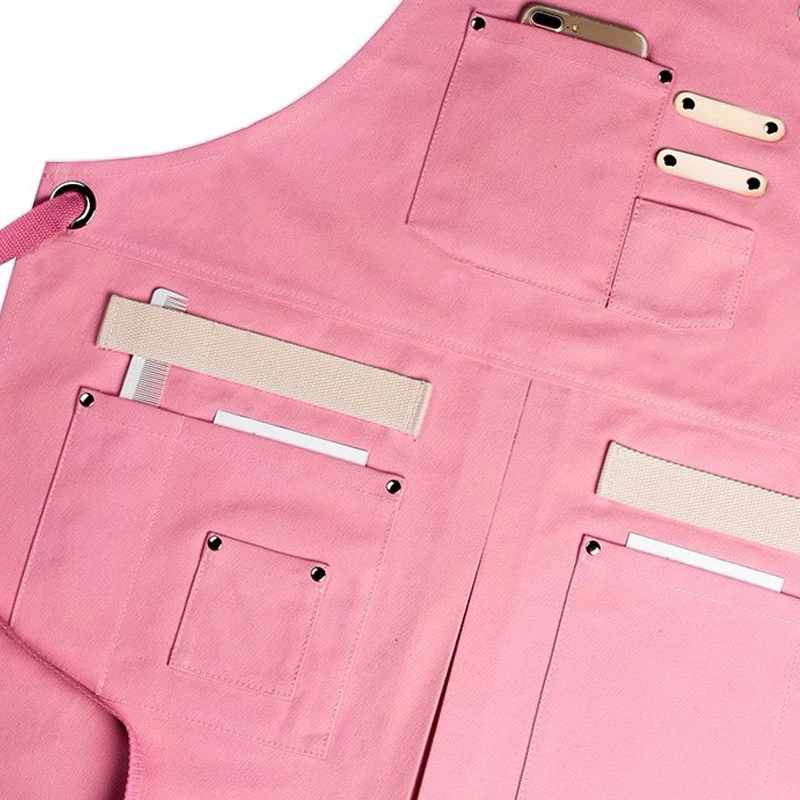 Wholesale Customized Pattern Logo Split Canvas Apron Restaurant Cafe Floral Shop Workwear Apron