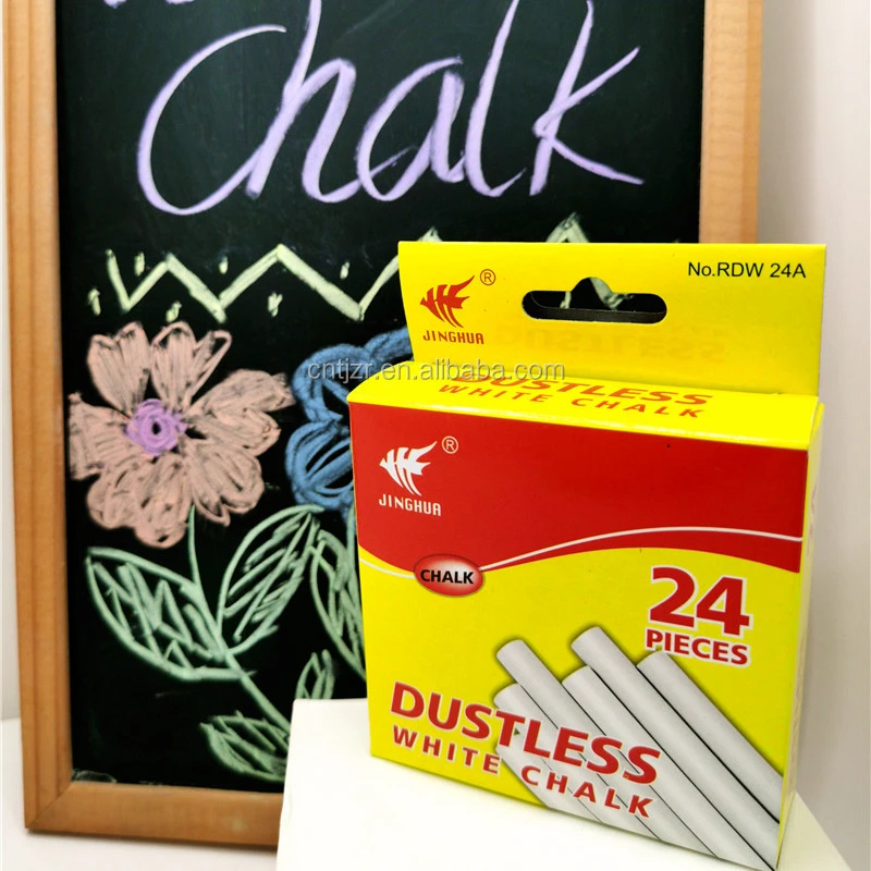 Factory direct sale OEM for teaching / outdoor painting for children 24 pcs White Dustless chalk