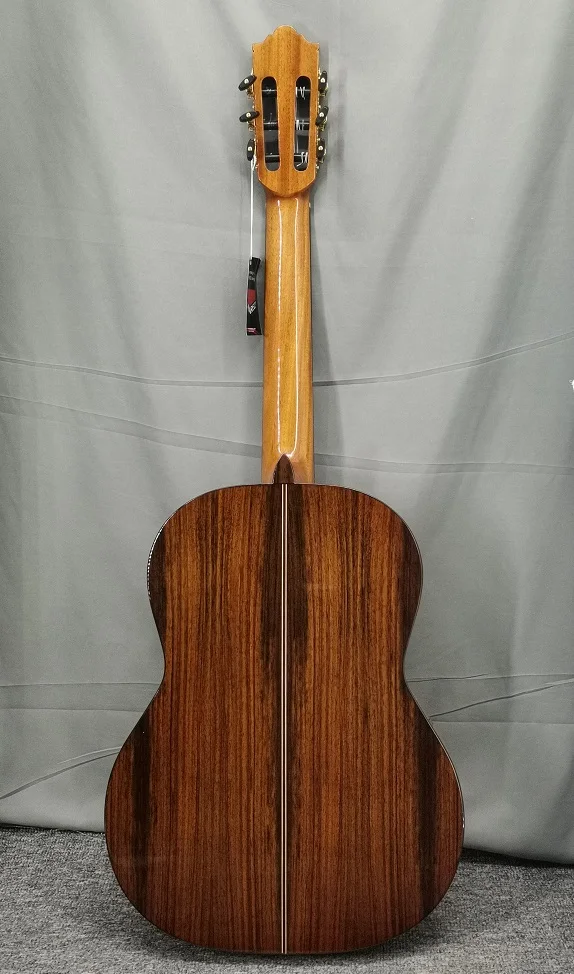 China handcraft made Aiersi brand High end grade gloss solid cedar top indian rosewood Vintage Nylon String Classical guitar