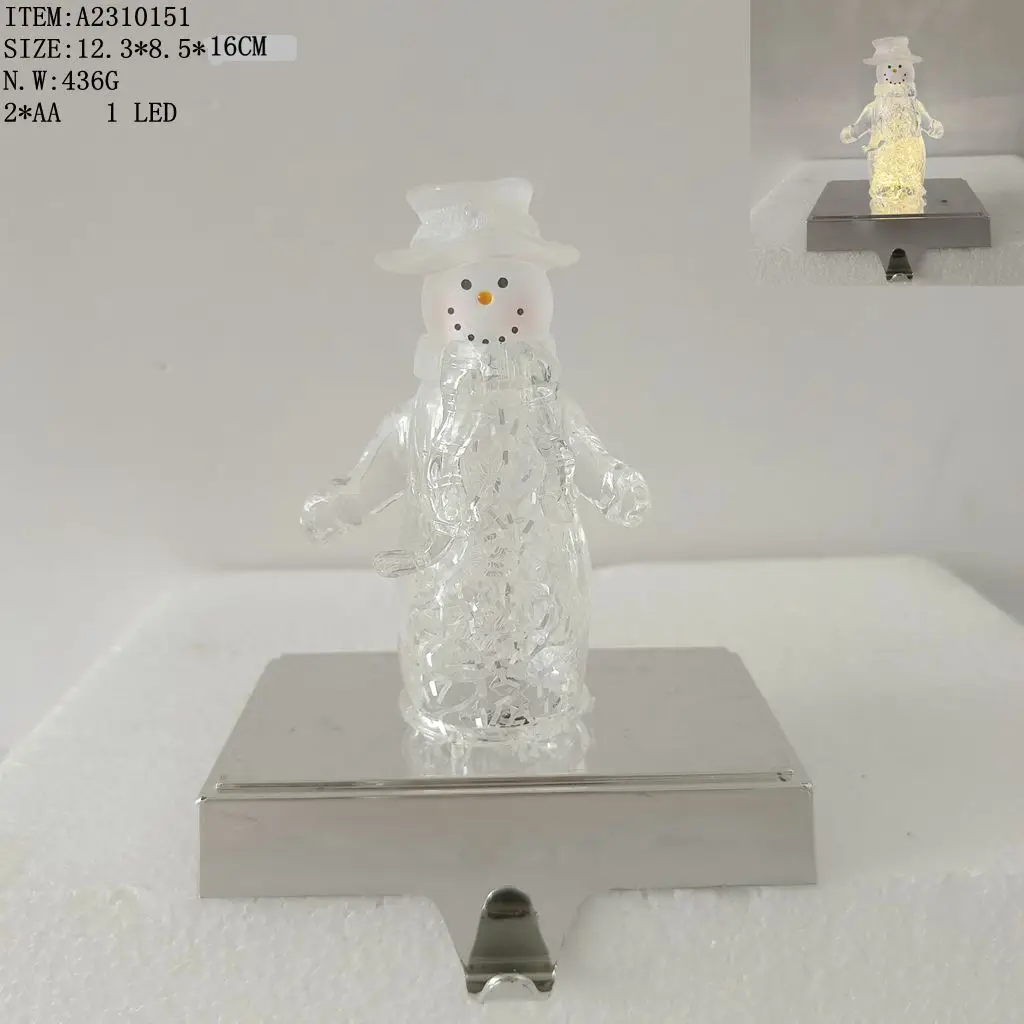 2024 NEW Clear Acrylic Stocking Hanger Christmas gifts  for Home Fireplace Hooks