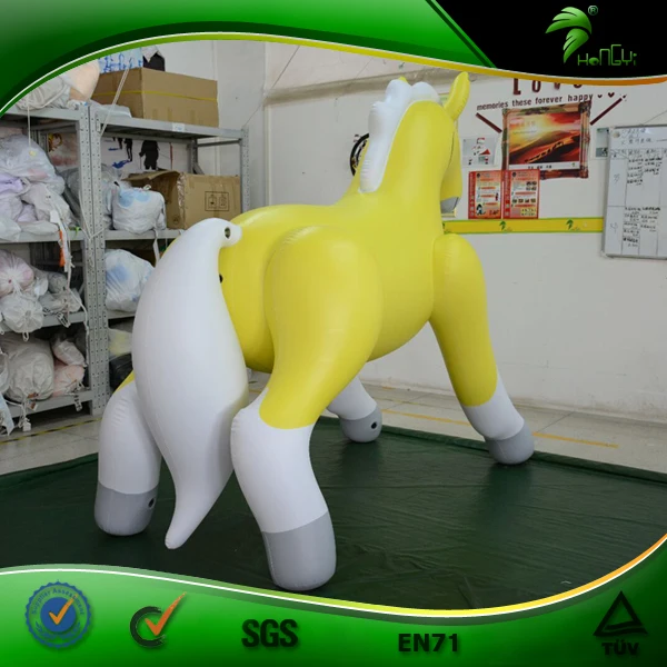 Hot Sale Vivid Animal Golden Inflatable SPH Horse PVC Inflatable Horse Toy