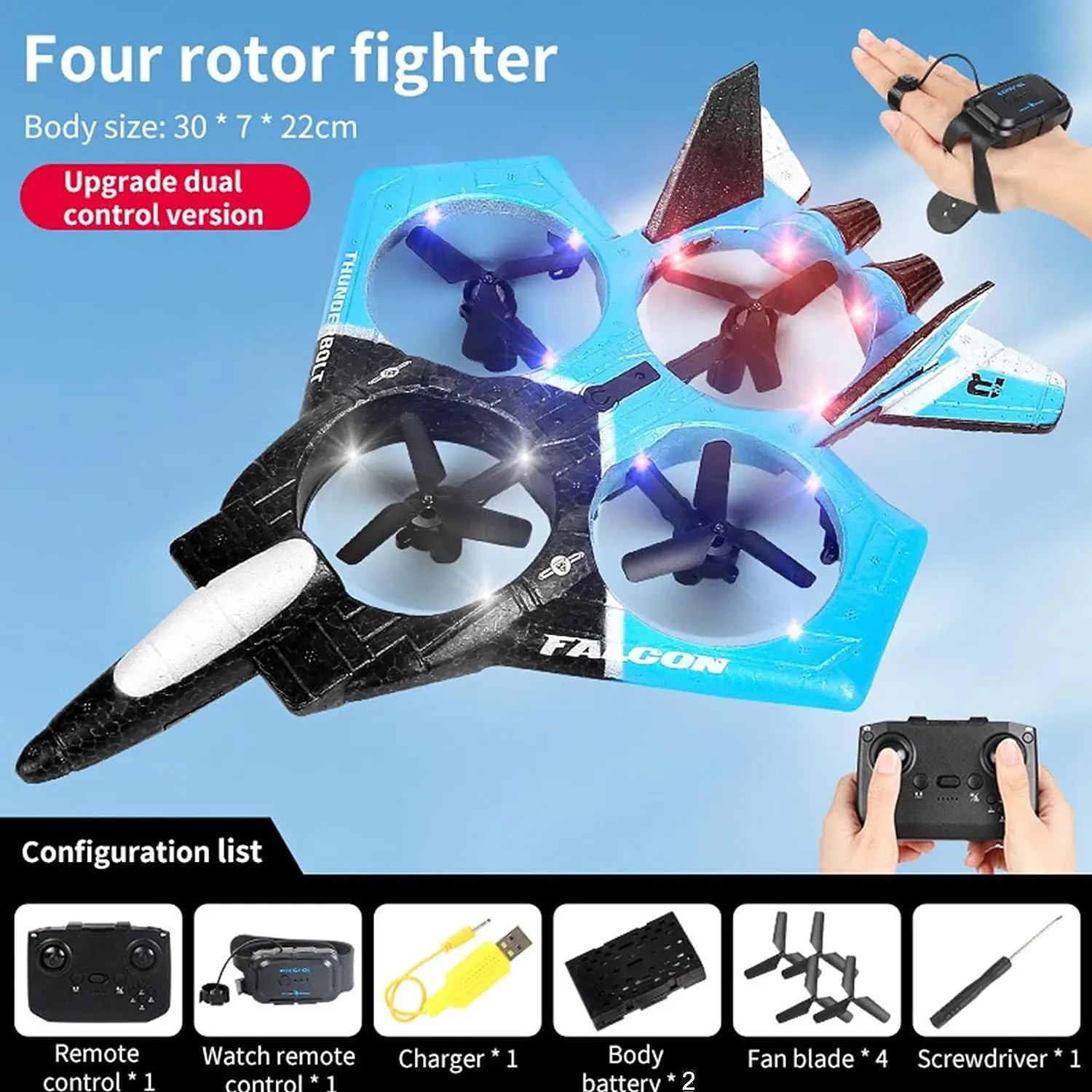 2.4G Custom EPP 6 Channels Remote Control Four Rotor Fighter for Kids Auto Return 360 Degree RC Aircraft Toys