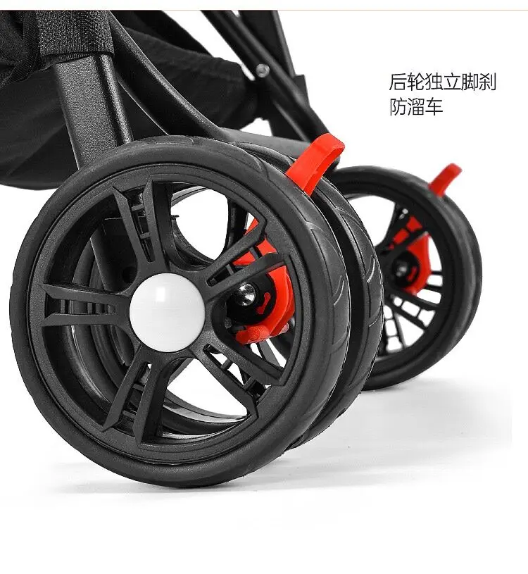 Fast Delivery Rubber Tire Onw Key Folding  Baby Stroller Car For New Born Travel System Pram