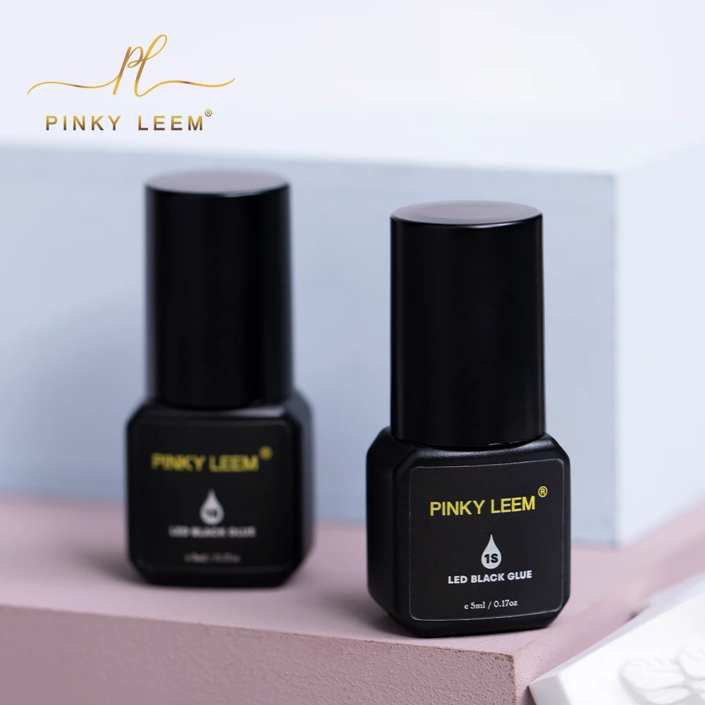 pinky leem best lash adhesive waterproof 7-8 weeks strong black 1s led eyelash extension glue