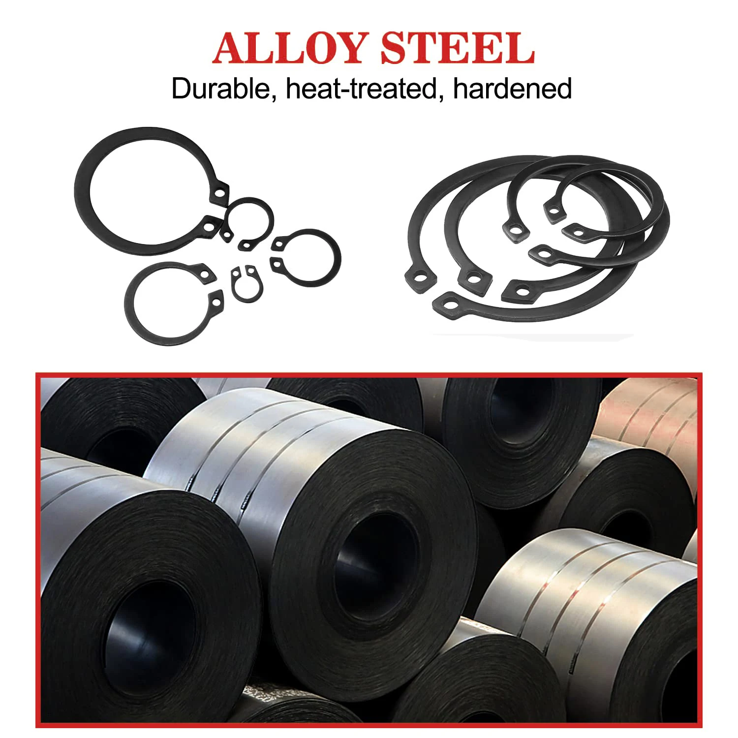 DIN 471 Stainless Steel Carbon Steel M3 M4 M5 M6 M7 M8 M9 M10 C Type Snap Rings External Circlip Retaining Rings for Shaft