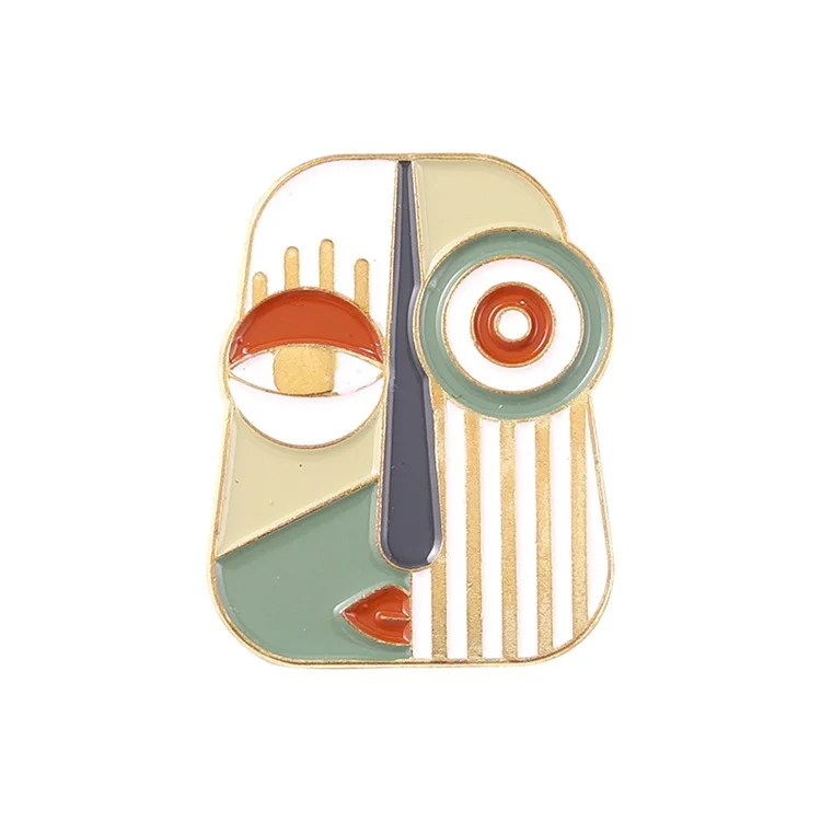Fashion Jewelry Brooches Custom Enamel Pin For Man Womens Abstract Oil Painting Funny Face Broche Aesthetic Charmssleeve Badges