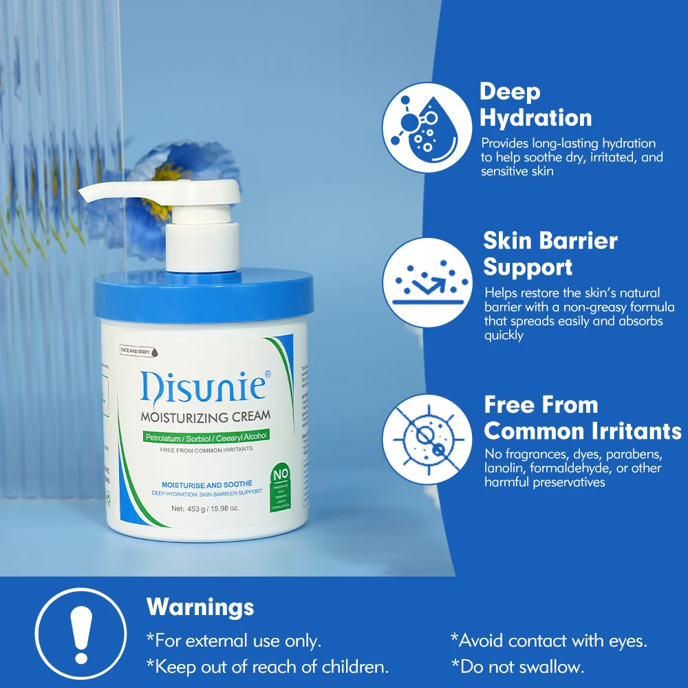 Disunie High Quality 453g Moisturizing Cream Moisturizer Dry Skin Sensitive Skin Care Brightening Body Lotion