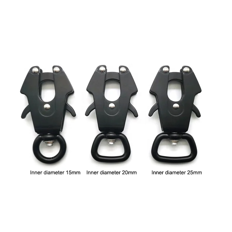 360 Degree Swivel Clip Heavy Duty Quick Release Dog Chain Buckle Dog Leash Frog Clip Black