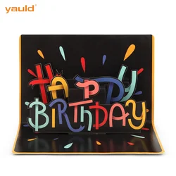 Custom Printing Funny Handmade Paper Happy Birthday 3D Pop Up Greeting Cards with Envelopes