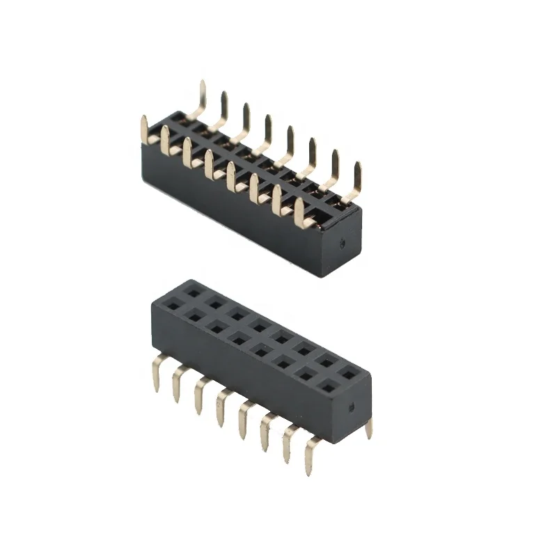 2.54mm pitch dual rows female pin header 2*10pins vertical 2.54 female header connector