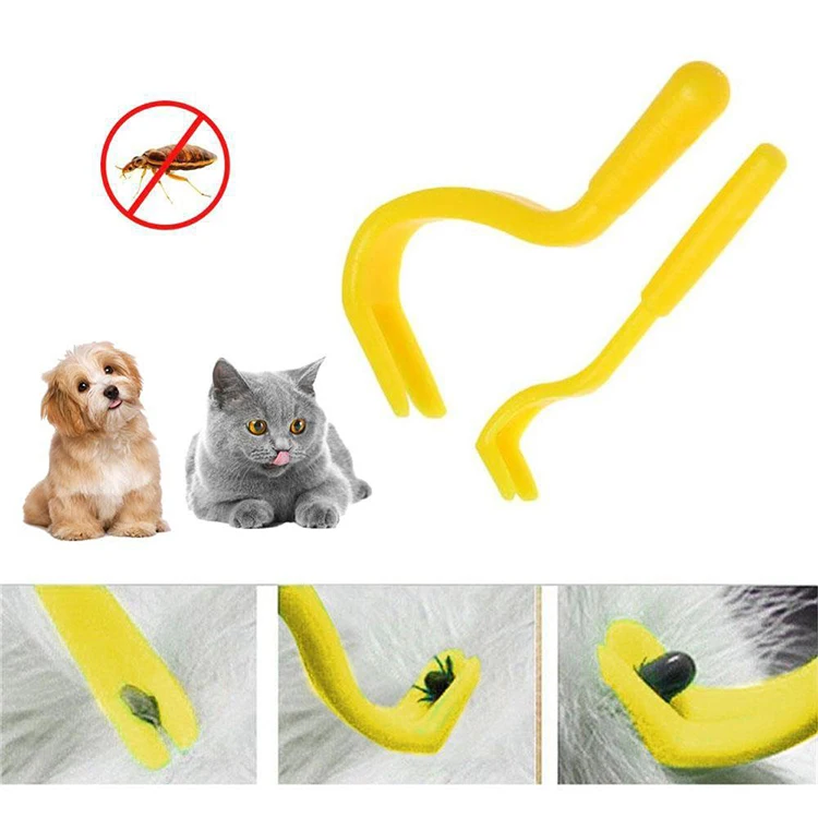 2pcs Pets Tick Removal Tool Dual Teeth Tick Twister Cats Dogs Cleaning Supplies Mites Twist Hook Remover Hook Pet Supplies