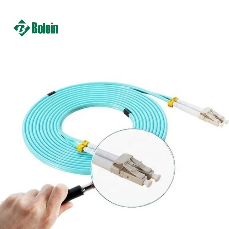 Customized Length Jumper LC/UPC-LC/UPC Duplex Connectors Multimode OM3 50/125 Fiber Optic Patch Cable