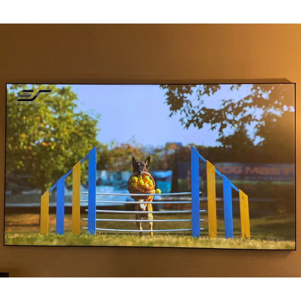 Best! 100 120 inch Ultra short throw ambient light rejecting TPU UST ALR fixed frame projector screen