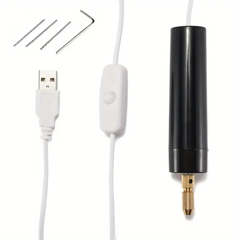 Portable Mini Electric Drill 5V USB Handheld Drill For Jewelry Making Wood Crafting  And Metalworking