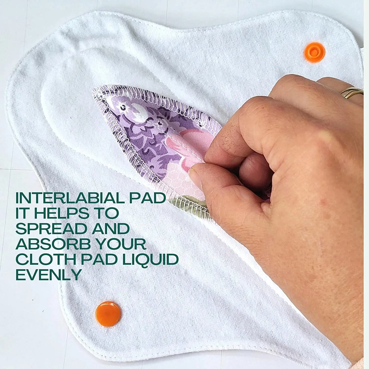 20 Pack Interlabial Organic Cloth Pads, Reusable Washable Menstrual Sanitary Napkins, Zero Waste 100% Cotton