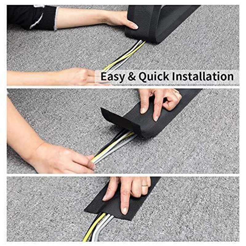 JIEHUAN Manufacturer strong nylon eco-friendly velcro hook and loop rubber cover for cables on floor
