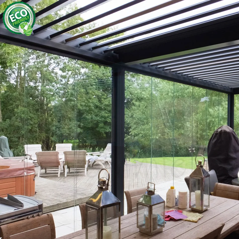 Outdoor Louvered Aluminum Pergola Garden Pergolas Pavilion Aluminum Outdoor Motorized Roof