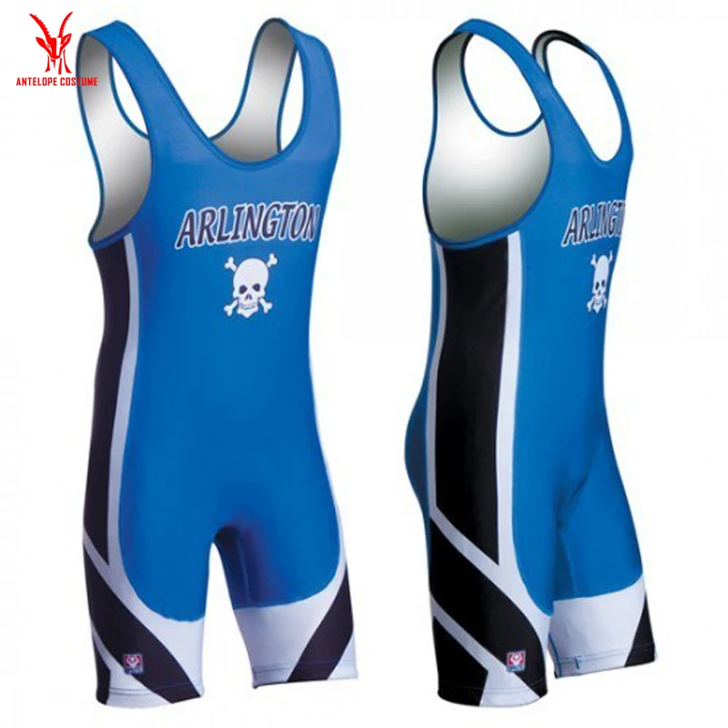 
High Quality Sublimated Cheap Wholesale Weightlifting Suit Wrestling Singlet 