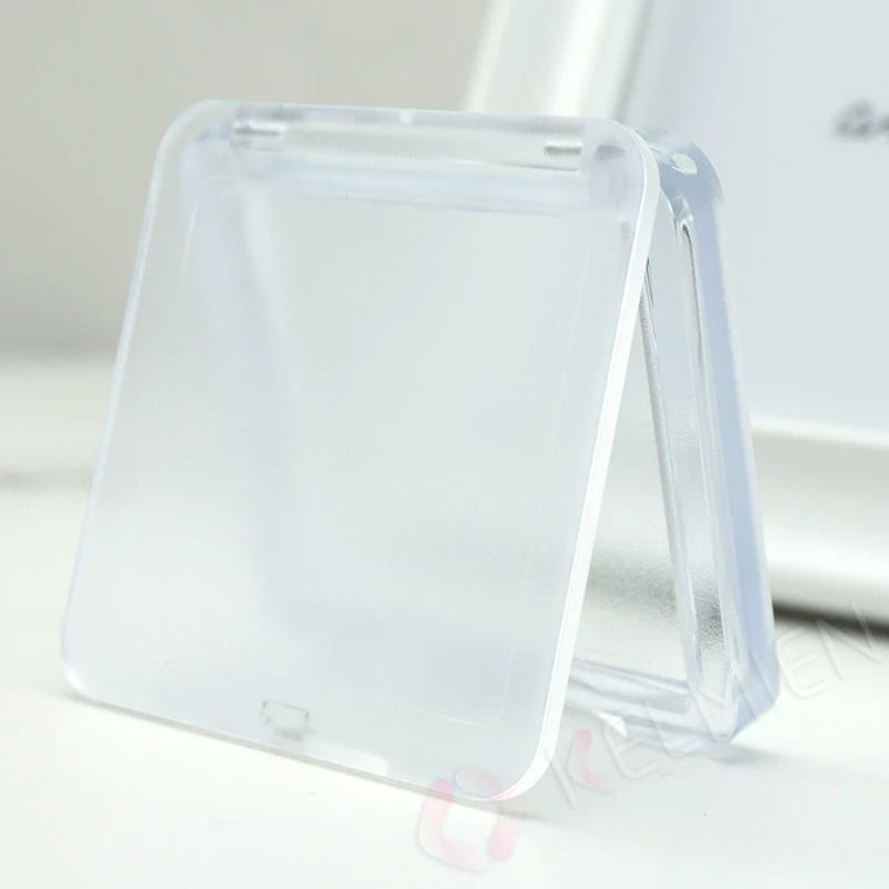 Wholesales Beautiful Square Blush Box Transparent Makeup Clear Eyeshadow Case Compact Powder Container