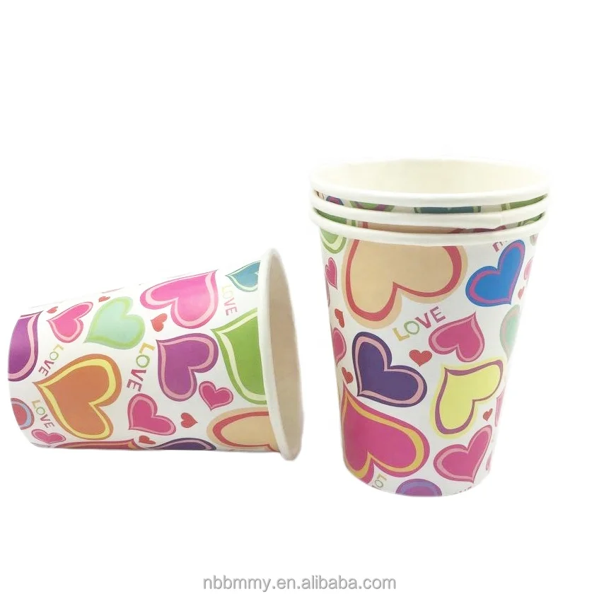 Hot sale oem odm designer sweet milk tea paper coffee cups for Birthday Party Decoration