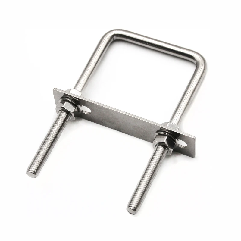 High Standard Wire Rope Fittings Cable Rigging Hardware Marine Stainless Steel 304 316 U Bolt with Self-gripping Safety Nuts