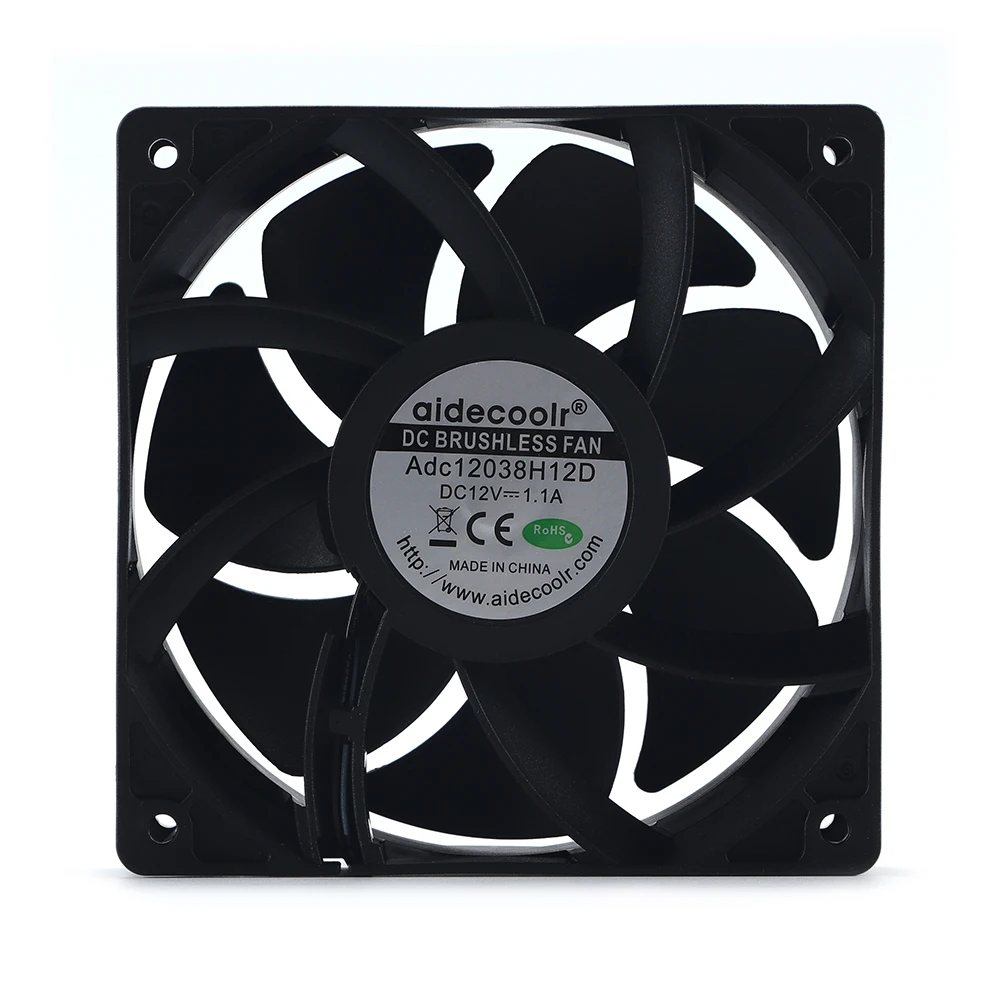 Aidercoolr Supper Cooling High Speed 5000 RPM 120x120x38 Large Air Flow Axial Fan Pressurization 9 Blades 12V DC Cooling Fan