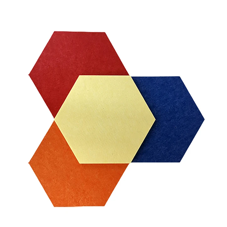 Hexagon 9mm/12mm Acoustic Panel sound absorption material Decorative