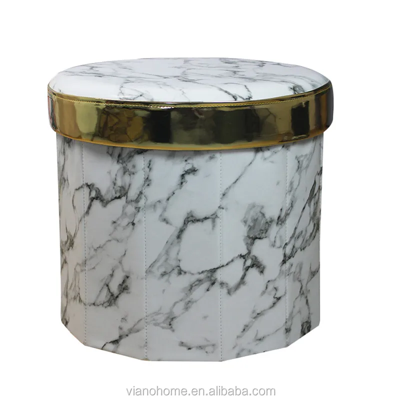 Мраморная Высококачественная маленькая Складная сидячая коробка для хранения табурета