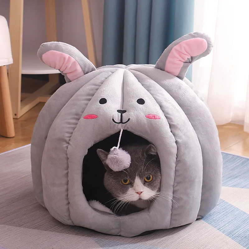 Pet Item Simons Cat Cushion Luxury Dog Bed Warm Cotton Closed Pet House Customized Logo Sticker Cute Cat Bed