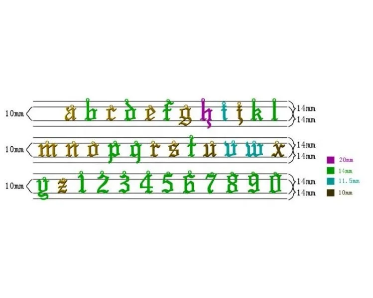 LOZRUNVE Factory Wholesale 925 Sterling Silver Gothic Initial Letter Pendant Charm