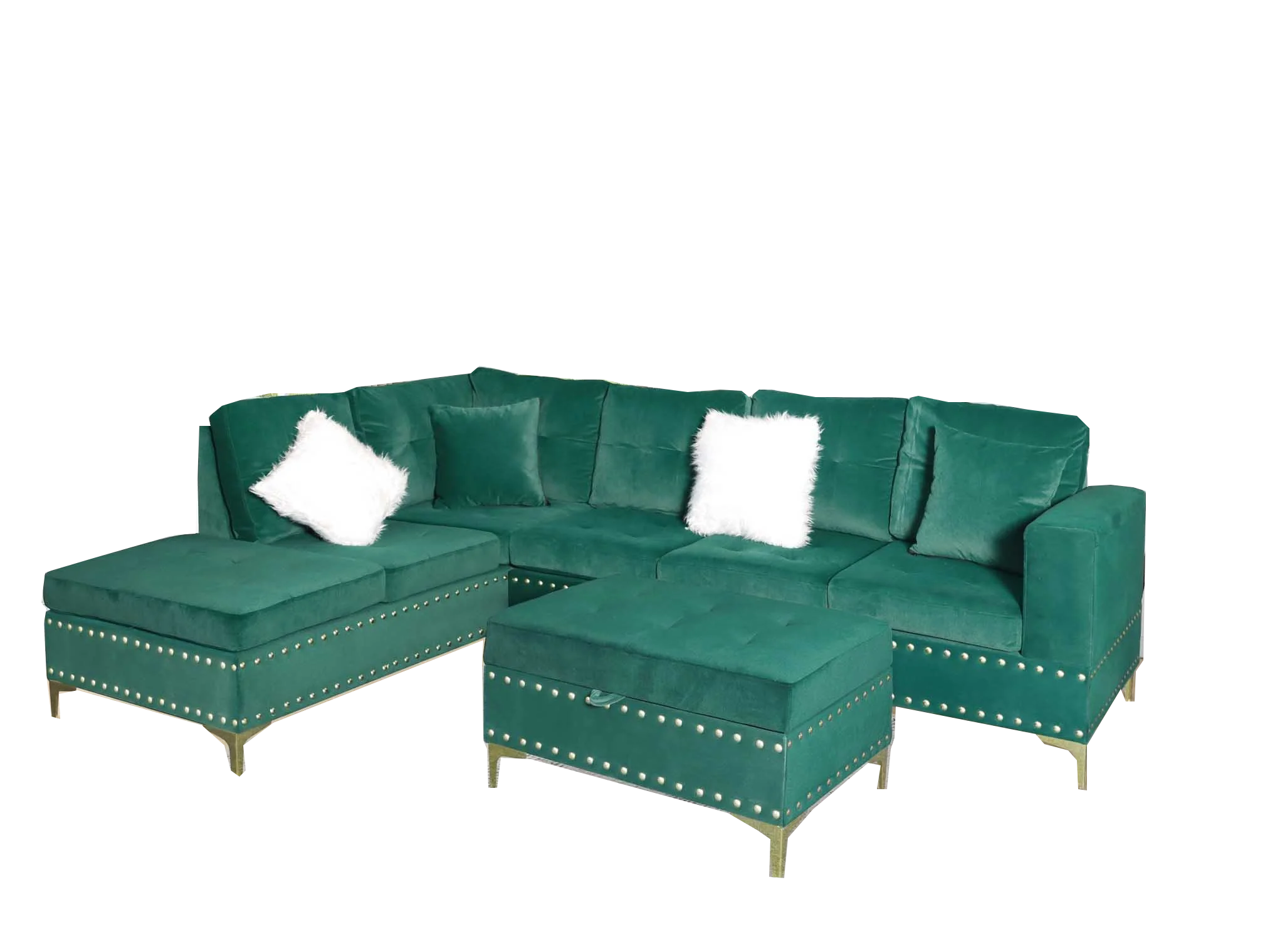 Modular L shaped electric velvet sofas with storage ottoman Sectional sofas New arrival American couch with blue tooth
