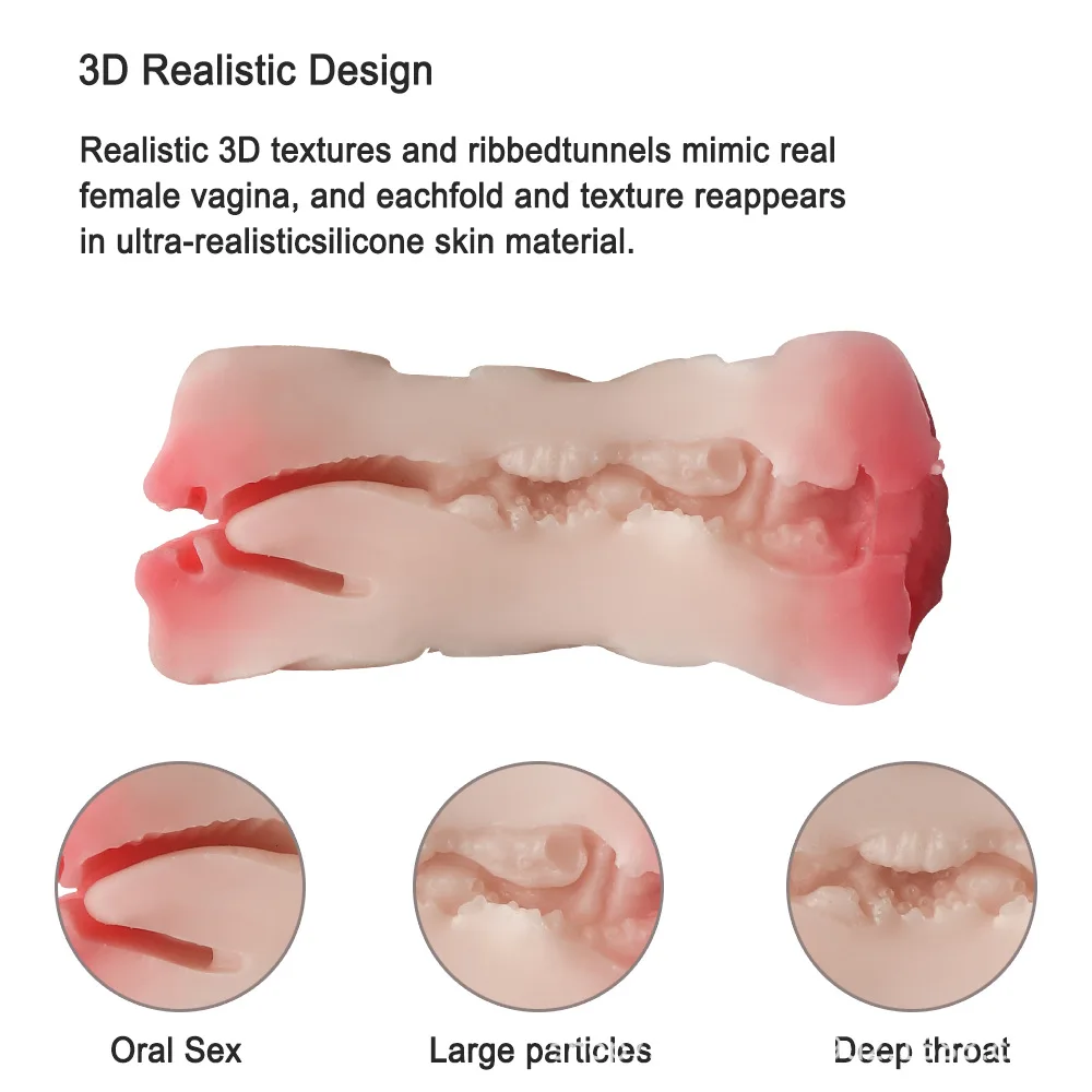 Mini Mouth Vagina Double Head Aircraft Cup Male Silicone Masturbator Simulation Channel Clip Suction Cup Aircraft Cup