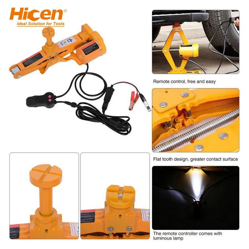 Hicen Professioanl 1.5Ton Electrical Lifting Customized Repairing Scissor Car Jacks