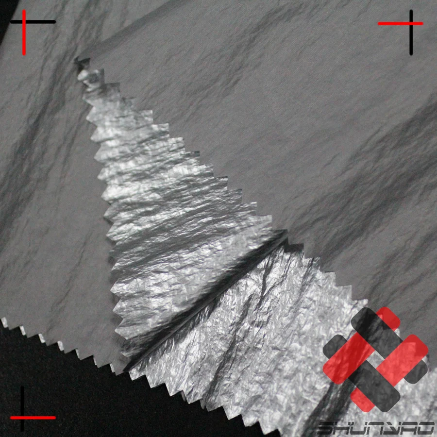 15D light PU silver coated wrinkled nylon fabric for jacket for jacket
