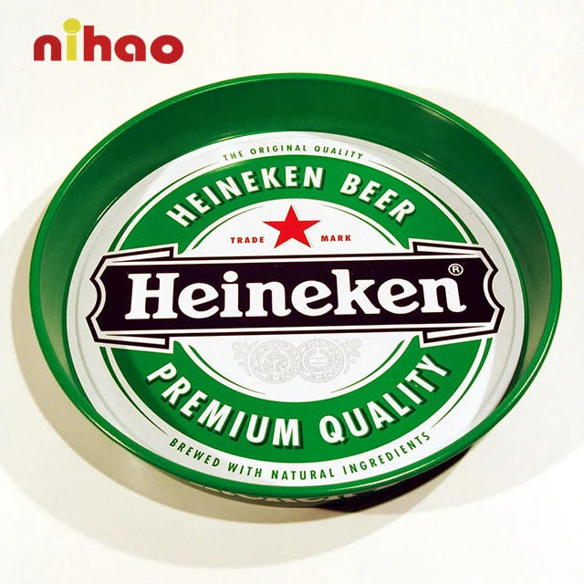 Индивидуальный экологически чистый металлический пластиковый круглый квадратный поднос NIHAO для подачи еды для рекламы бара в помещении