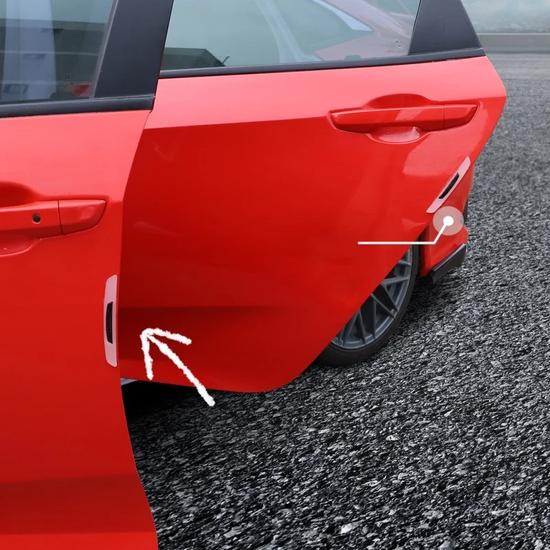 4PCS Custom LOGO Car Rearview Mirror Door Anti Collision Emblem Sticker For Car Anti Collision Strip Exterior Accessories