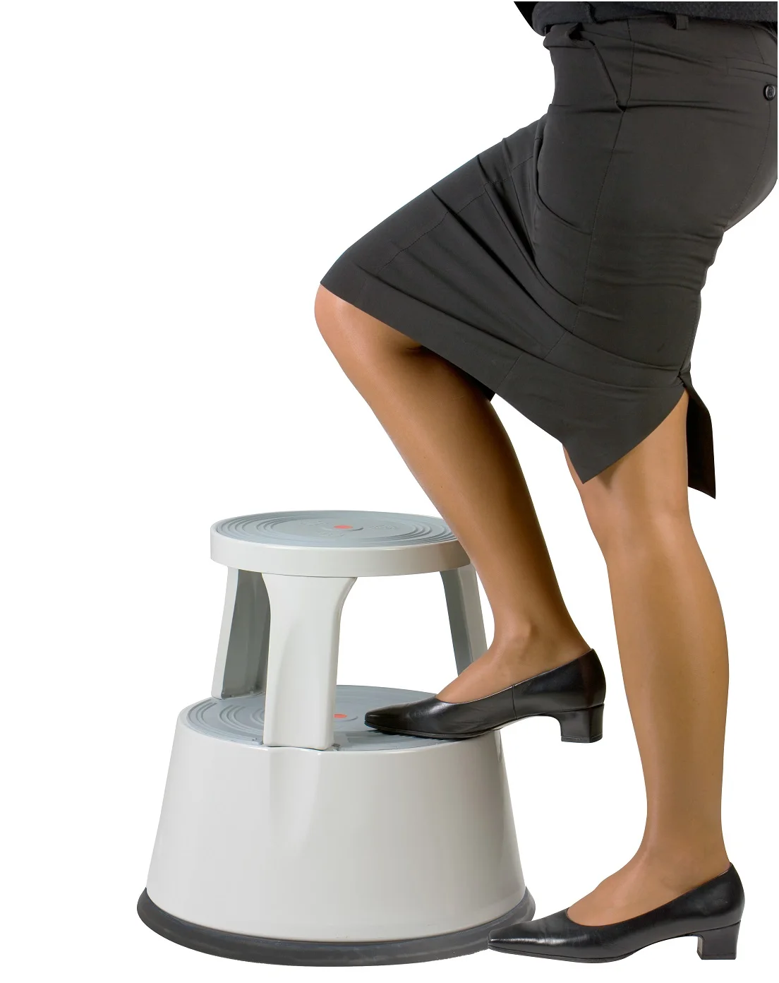 TWINCO Factory hot sale Step Stool TUV GS Certificate  2-Steps Round Rolling Kick plastic Step Stool with wheels