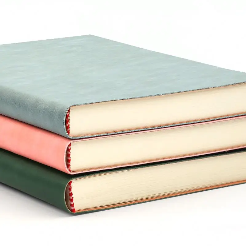 School Supplies Customized Logo A5 PU Leather Bound Writing Journal Notebook Cute Stationary Sketchbook Diray 2023