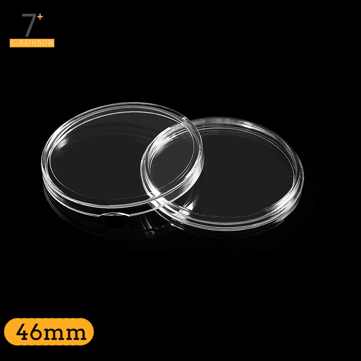 Acrylic Coin Holder 17/20/25/27/30/35/40/46mm Diameter Black Gaskets Coin Capsule Ultra Clear Rigid Plastic Coin Display Case