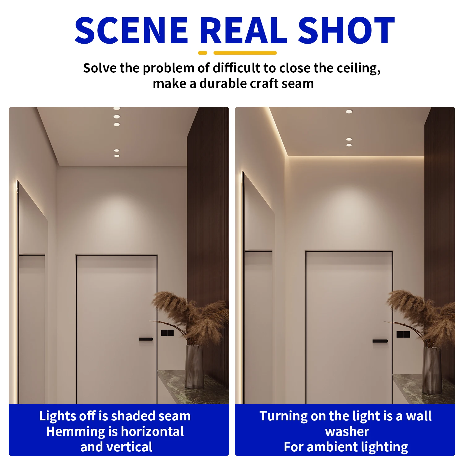 Hot selling Interior Wall Ceiling Cornice molding Led Bar Strip Light Skirting Baseboard