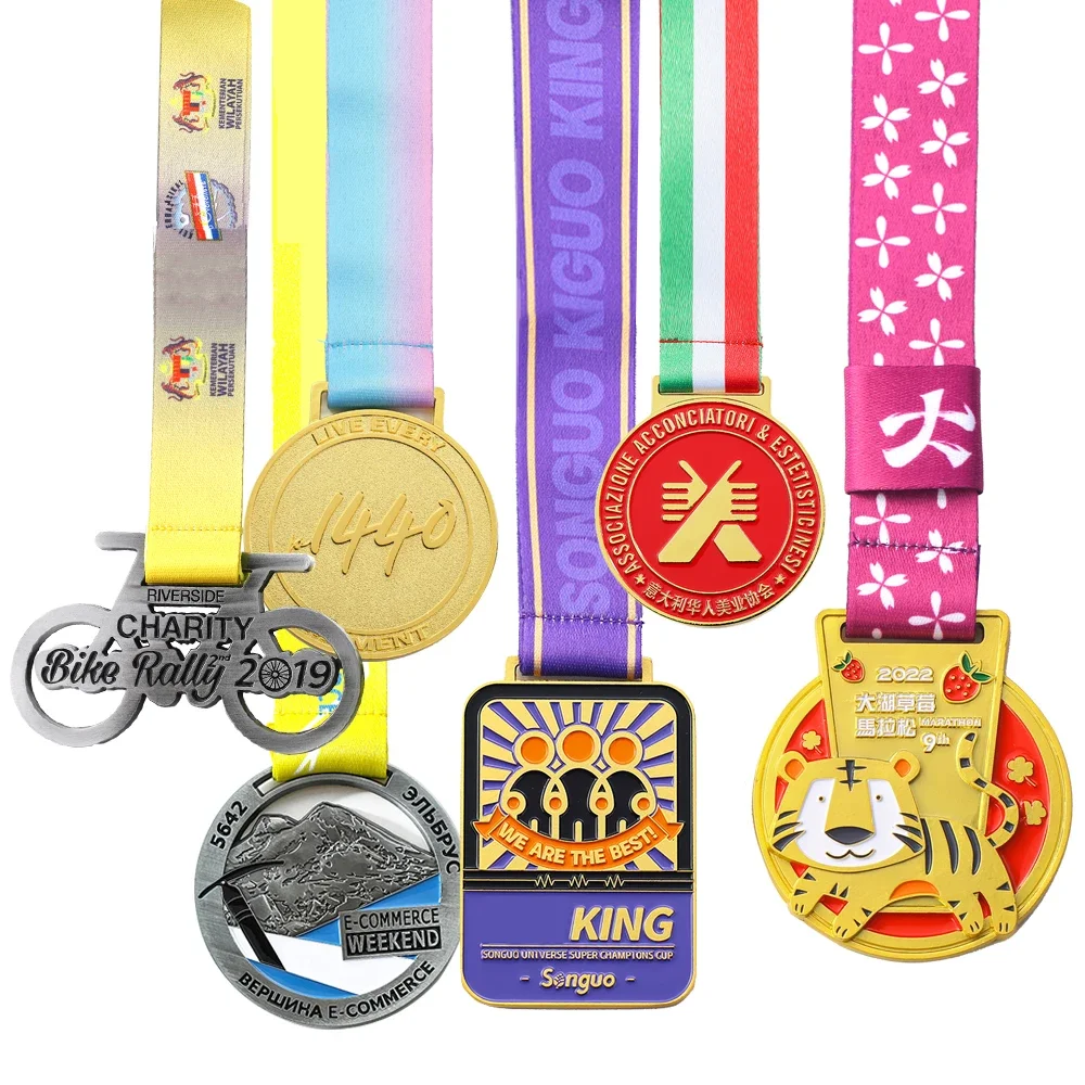 Custom Medal Zinc Alloy 3D Metal Marathon Football Taekwondo Race Finisher Award Medals Sport With Ribbon