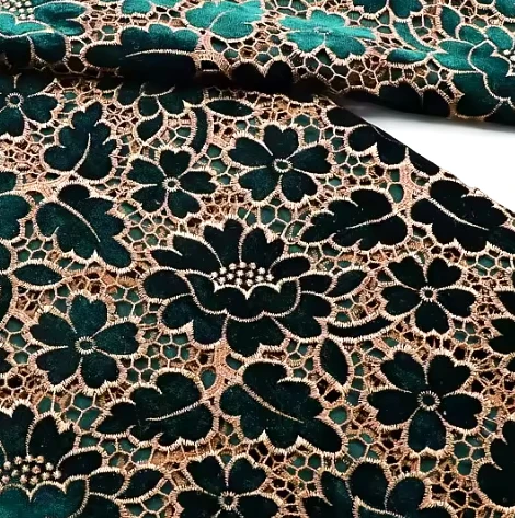 supply competitive price soft cord guipure lace velvet embroidery african lace fabric for wedding bridal dress Ghana lace