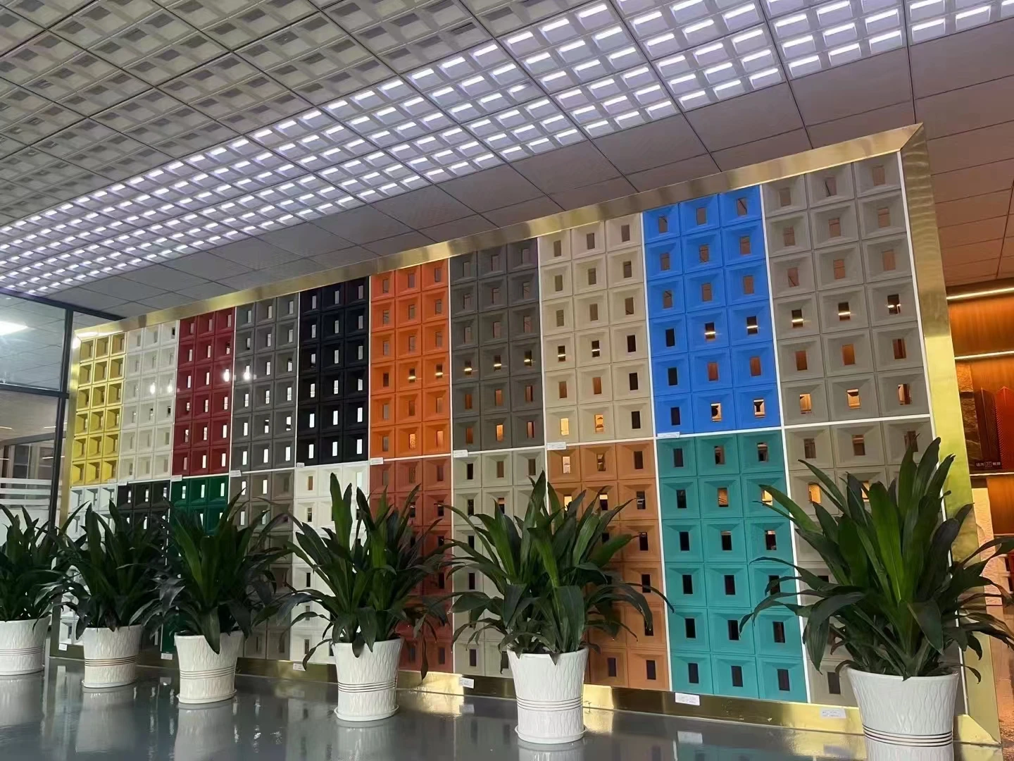 pu hollow brick double-sided partition pu component brick Internet celebrity cement component light hollow decorative hole board