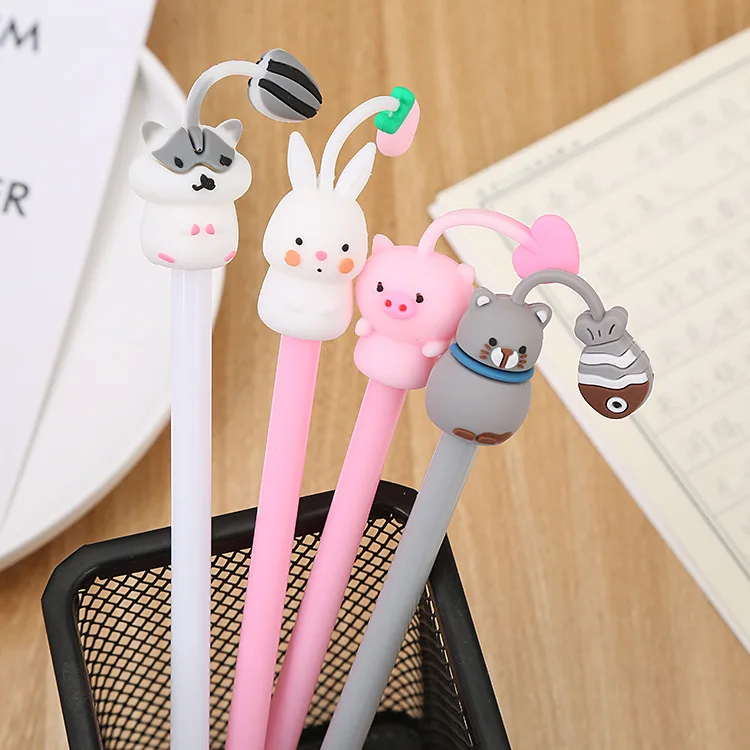 New Cartoon Cute Fresh Fruit Pineapple Apple Pen Uni Ball Gel Pen for kids cute jelly cute rabbit jelly-shaped water pen student