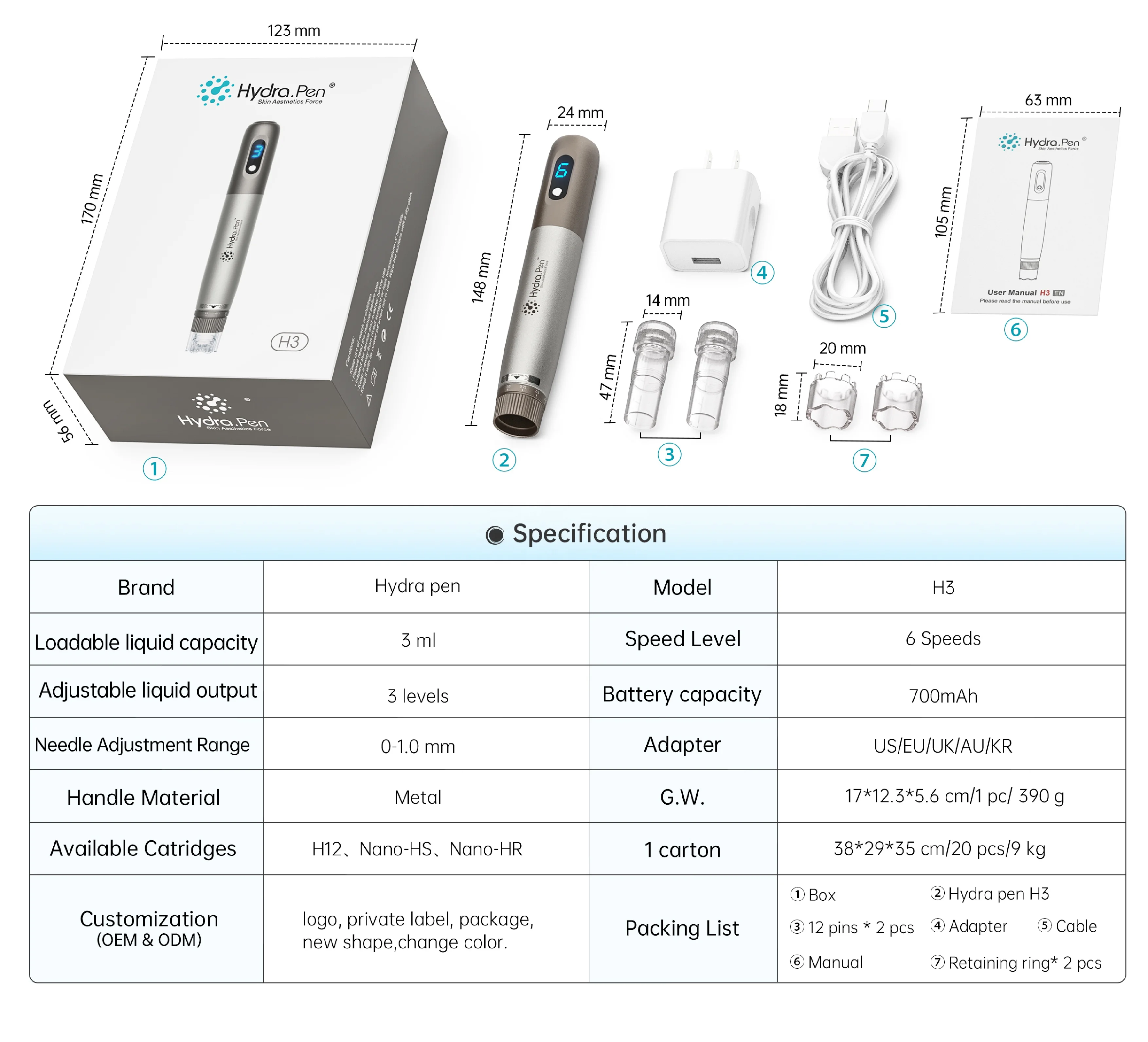 Новый mts Hydrapen H3 авто микро иглы Гиалуроновая кислота жидкий инжектор для омоложения кожи уход за кожей