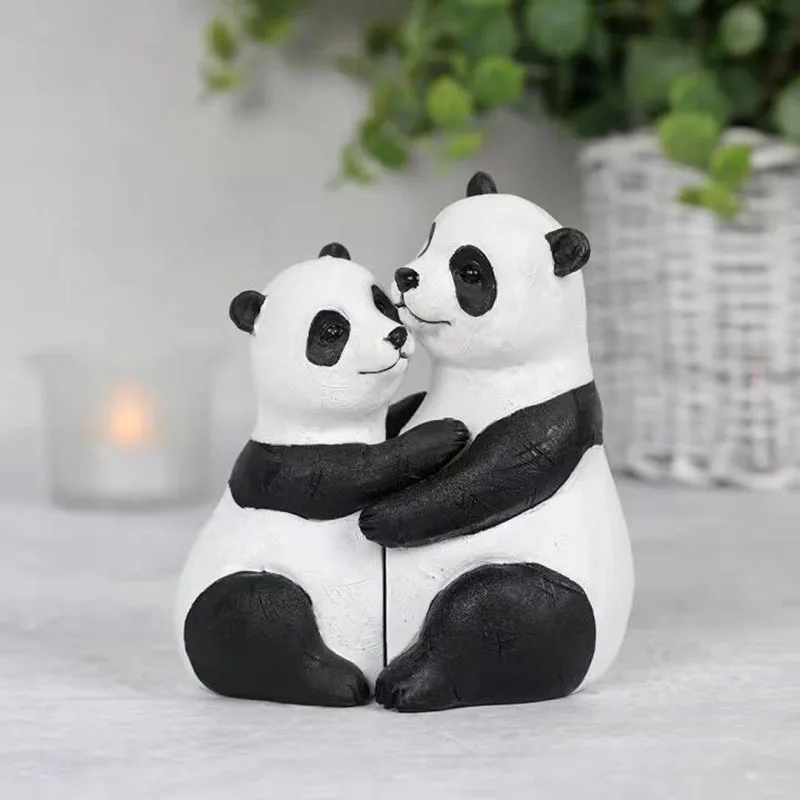 Cute Animal Love Couple Penguin Figurine Miniatures Room Decoration Elephant Bunny Cuddling Pair Figurines Statue Home Decor